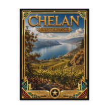Chelan Washington Vintage Art Deco Gouden Tijdperk