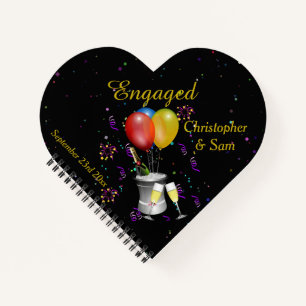 Chelebratie zwarte bezoekerstrie notitieboek