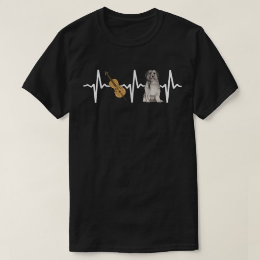 Chello Pyrenean Shepherd Heartbeat Hondenliefhebbe T-shirt (Design voorkant)