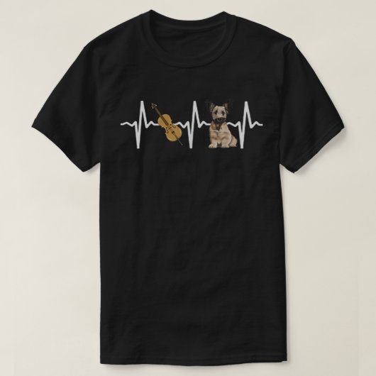 Chello Skye Terrier Heartbeat Hondenliefhebber T-shirt (Design voorkant)