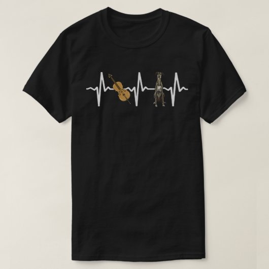 Chello Sloughi Heartbeat Hondenliefhebber T-shirt (Design voorkant)