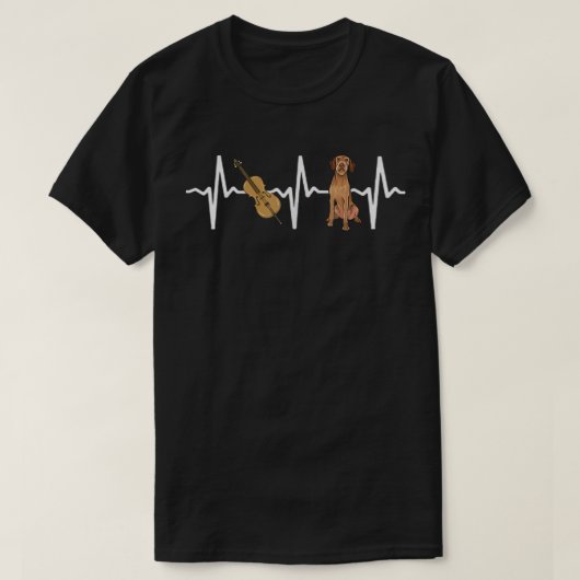 Chello Wirehaire Vizsla Heartbeat Hondenliefhebber T-shirt (Design voorkant)