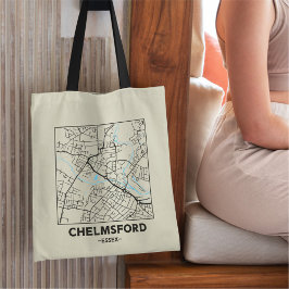 Chelmsford, Essex Stad Kaart Boodschappentas Tote Bag