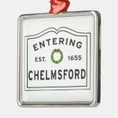 Chelmsford, MA Holiday Wreath Metal Ornament (Links)