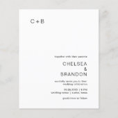 Chelsea Black en White Modern Huwelijksuitnodiging (Voorkant)