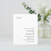 Chelsea Black en White Modern Huwelijksuitnodiging (Staand voorkant)