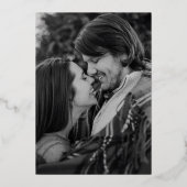 Chelsea Black Foto Moderne bruiloft Folie Uitnodiging (Achterkant)