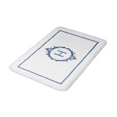 Chelsea Blauw en Wit Monogrammed Badmat (Gekanteld)
