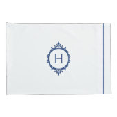 Chelsea Blauw en Wit Monogrammed Kussensloop (Achterkant-Rechts)