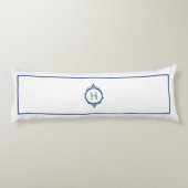 Chelsea Blauw en Wit Monogrammed Lichaamskussen (Achterkant)