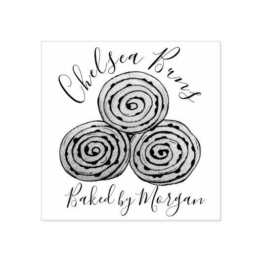 Chelsea Buns Currant Roll Bakery was een uitgelekt Rubberstempel (Afrduk)