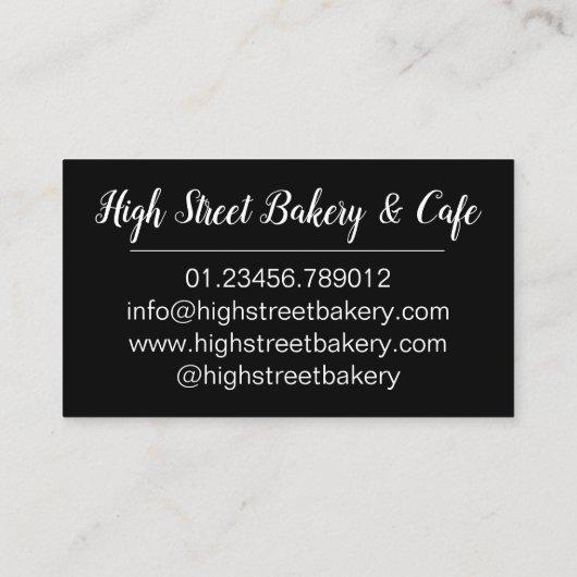 Chelsea Buns Currant Roll Bakery was een uitgelekt Visitekaartje (Achterkant)