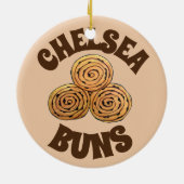 Chelsea Buns UK Currant Bun Bakery British Food Keramisch Ornament (Achterkant)