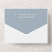 Chelsea Dusty Blue Modern Wedding All In One Uitnodiging (Achterkant)