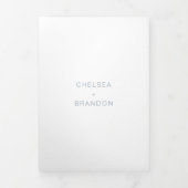 Chelsea Dusty Blue Modern Wedding Drieluik Uitnodiging (Cover)