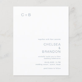 Chelsea Dusty Blue Modern Wedding Invitation