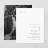 Chelsea Dusty Blue Modern Wedding Invitation (Voorkant / Achterkant)
