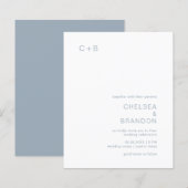 Chelsea Dusty Blue Modern Wedding Invitation (Voorkant / Achterkant)