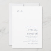 Chelsea Dusty Blue Modern Wedding Kaart (Voorkant)