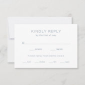 Chelsea Dusty Blue Modern Wedding RSVP Kaartje (Voorkant)