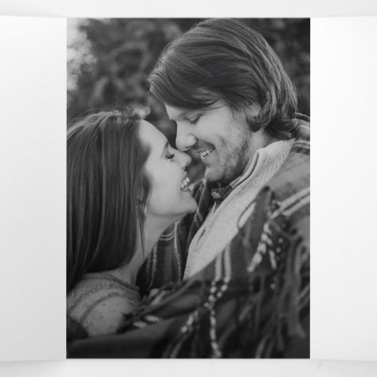 Chelsea Dusty Roze Moderne bruiloft Drieluik Uitnodiging (Binnenkant midden)