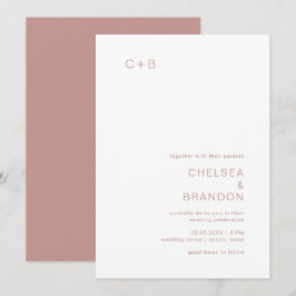 Chelsea Dusty Roze Moderne bruiloft Kaart