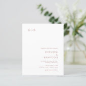 Chelsea Dusty Roze Moderne bruiloft Uitnodiging (Staand voorkant)