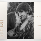 Chelsea Earthy Neutrals Modern Wedding Drieluik Uitnodiging (Binnenkant midden)