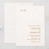 Chelsea Earthy Neutrals Modern Wedding Kaart (Voorkant / Achterkant)