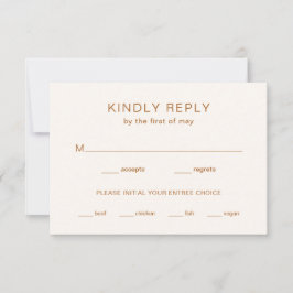 Chelsea Earthy Neutrals Modern Wedding RSVP Kaartje