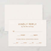 Chelsea Earthy Neutrals Modern Wedding RSVP Kaartje (Voorkant / Achterkant)