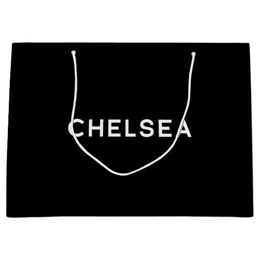 Chelsea Elegant Gift Bag in zwart-wit Large Cadeautasje (Voorkant)
