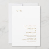 Chelsea Gold Moderne bruiloft Kaart (Voorkant)