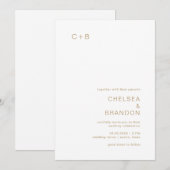 Chelsea Gold Moderne bruiloft Kaart (Voorkant / Achterkant)