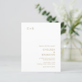 Chelsea Gold Moderne bruiloft uitnodiging (Staand voorkant)
