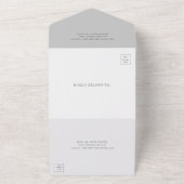Chelsea Grey Modern Wedding All In One Uitnodiging (Buitenkant)
