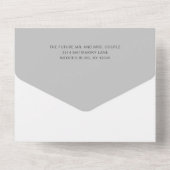 Chelsea Grey Modern Wedding All In One Uitnodiging (Achterkant)