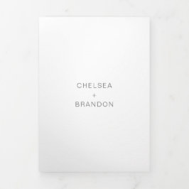 Chelsea Grey Modern Wedding Drieluik Uitnodiging