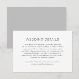 Chelsea Grey Modern Wedding Informatiekaartje