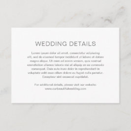 Chelsea Grey Modern Wedding Informatiekaartje