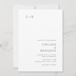 Chelsea Grey Modern Wedding Kaart