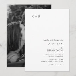 Chelsea Grey Modern Wedding Kaart