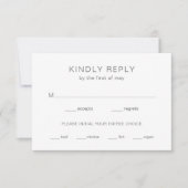 Chelsea Grey Modern Wedding RSVP Kaartje (Voorkant)