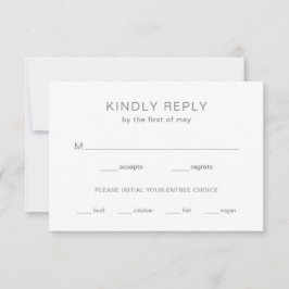 Chelsea Grey Modern Wedding RSVP Kaartje
