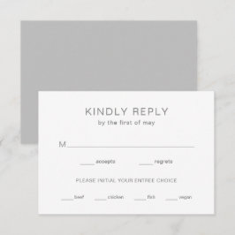 Chelsea Grey Modern Wedding RSVP Kaartje