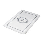 Chelsea Grijs en Wit Monogrammed Badmat (Gekanteld)