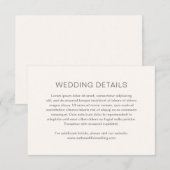 Chelsea Ivory Modern Wedding Informatiekaartje (Voorkant / Achterkant)