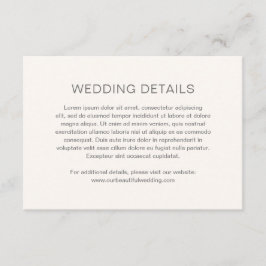 Chelsea Ivory Modern Wedding Informatiekaartje