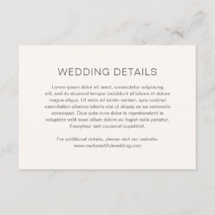 Chelsea Ivory Modern Wedding Informatiekaartje