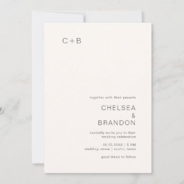 Chelsea Ivory Modern Wedding Kaart